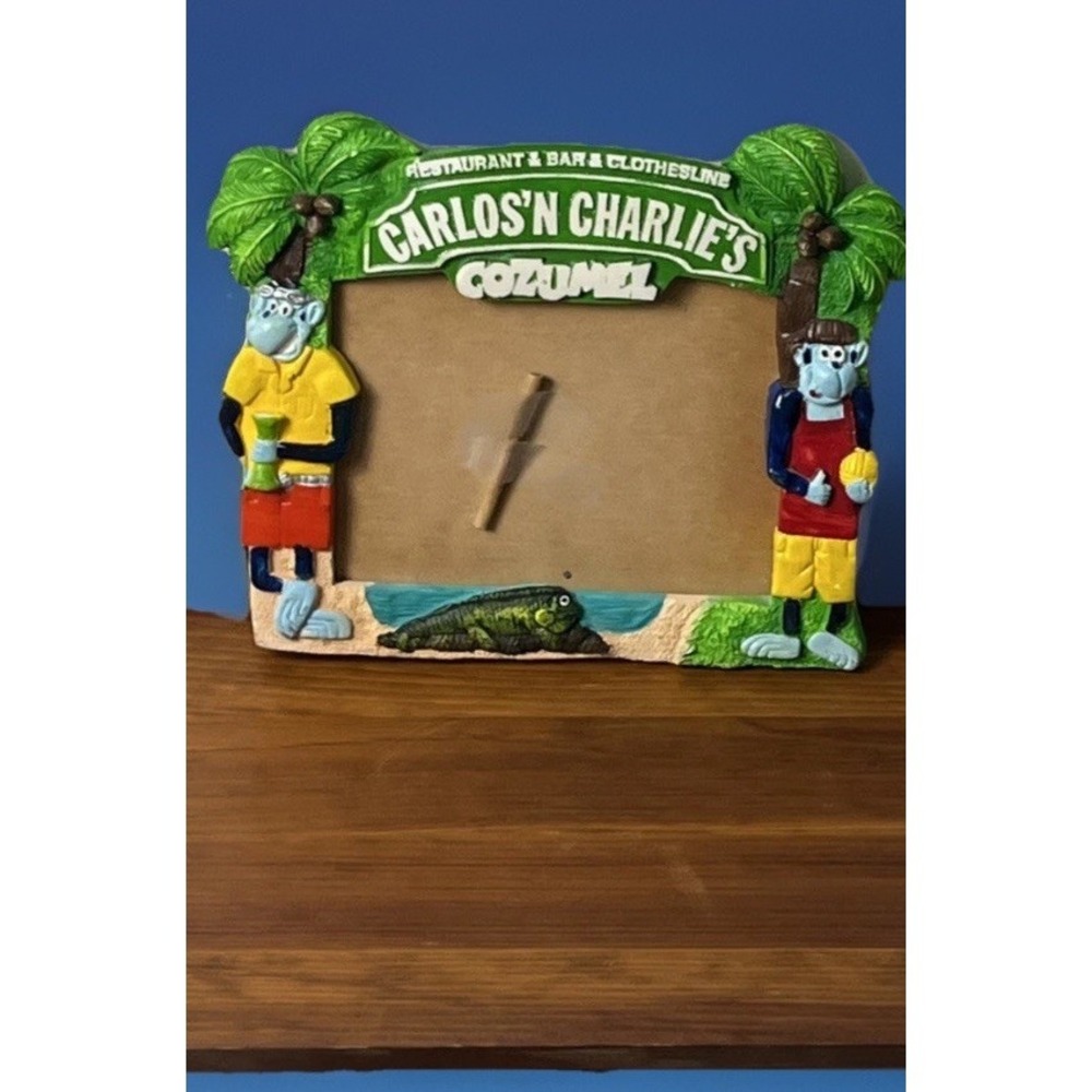 Carlos'n Charlie's in Cozumel Wall Hanging Deco Photo Frame Blue  Monkeys